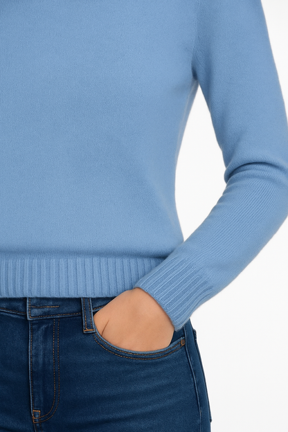Dolcevita Donna Puro Cashmere Naturale Azzurro Nuvola