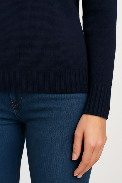 Dolcevita Donna Puro Cashmere Naturale Blu Navy
