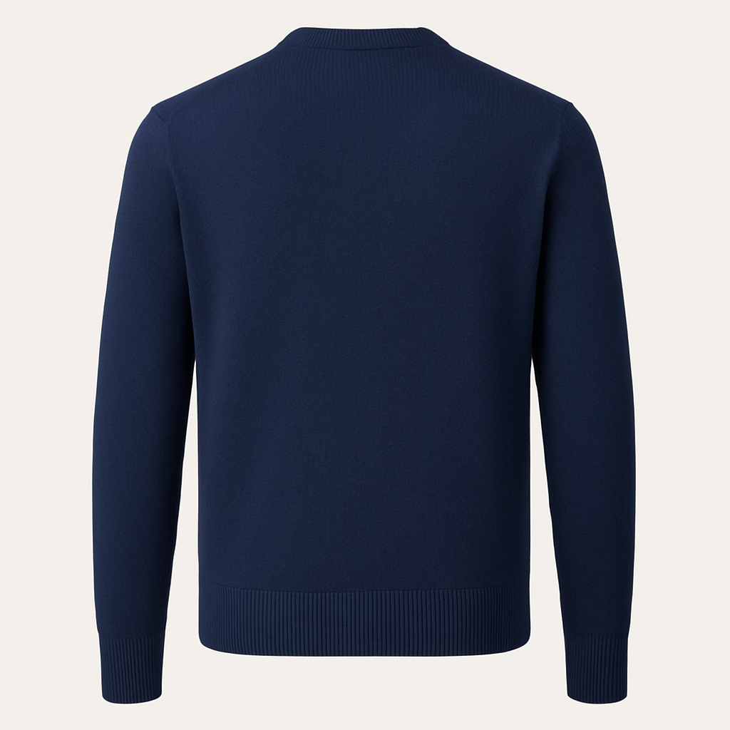 Girocollo Uomo Puro Cashmere Naturale Blu Navy