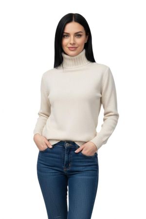Dolcevita Donna Puro Cashmere Naturale Bianco Panna