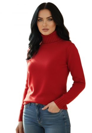 Dolcevita Donna Puro Cashmere Naturale Rosso Ferrari