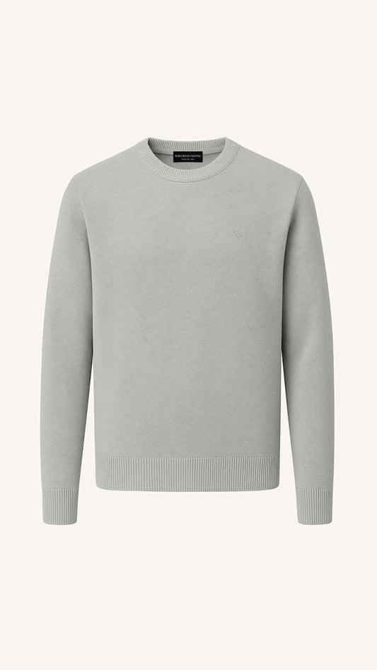 Girocollo Uomo Puro Cashmere Naturale Grigio Chiaro