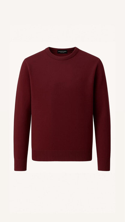 Girocollo Uomo Puro Cashmere Naturale Bordò