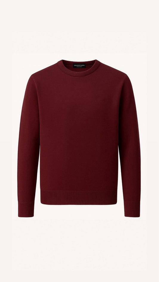 Girocollo Uomo Puro Cashmere Naturale Bordò