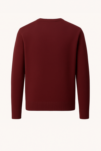 Girocollo Uomo Puro Cashmere Naturale Bordò