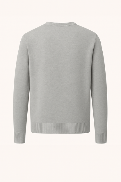 Girocollo Uomo Puro Cashmere Naturale Grigio Chiaro