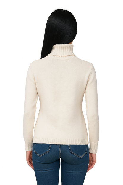 Dolcevita Donna Puro Cashmere Naturale Bianco Panna